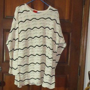 Cream Cotton Knit Sweater Tunic Medium LIZ&CO.